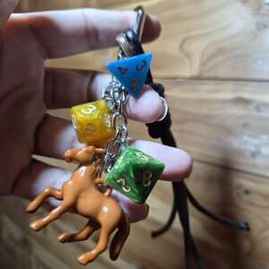 Glam Girl Fashion Multicolor Dice and Horse Key Holder